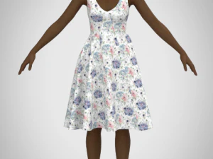 Assimetric dress 3D Model