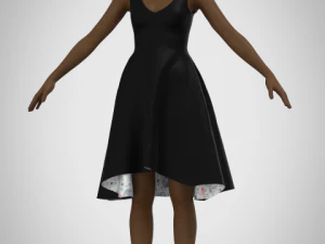 Assimetric dress 3D Model