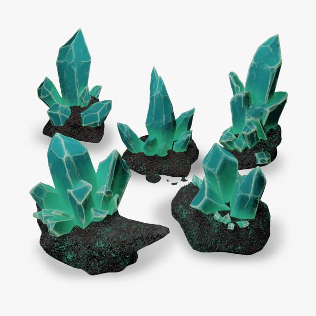 Mineral Crystal set 3D Модель .c4d .max .obj .3ds .fbx .stl .blend
