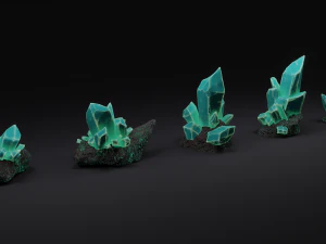 Mineral Crystal set 3D Model