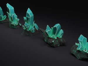 Mineral Crystal set 3D Model