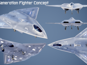 Sixth-Generation Fighter Concept Model 3D