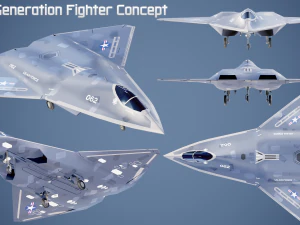 Sixth-Generation Fighter Concept 3D Model