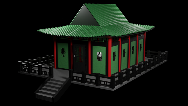 Tea Room chinese house 3Dモデル .c4d .max .obj .3ds .fbx .stl .blend 