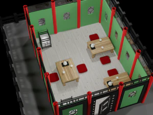 Tea Room chinese house 3D Model