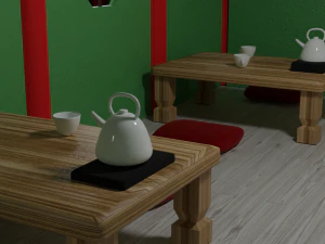 Tea Room chinese house 3D Model