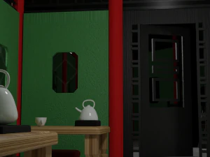 Tea Room chinese house 3D Model