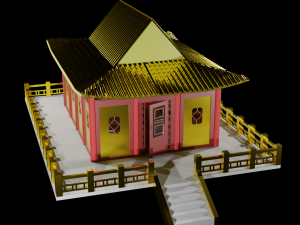 Tea Room chinese house 3D Model