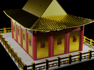 Tea Room chinese house 3D Model