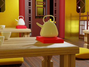 Tea Room chinese house 3D Model