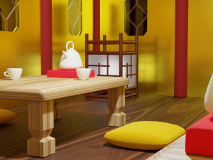 Tea Room chinese house 3D Model