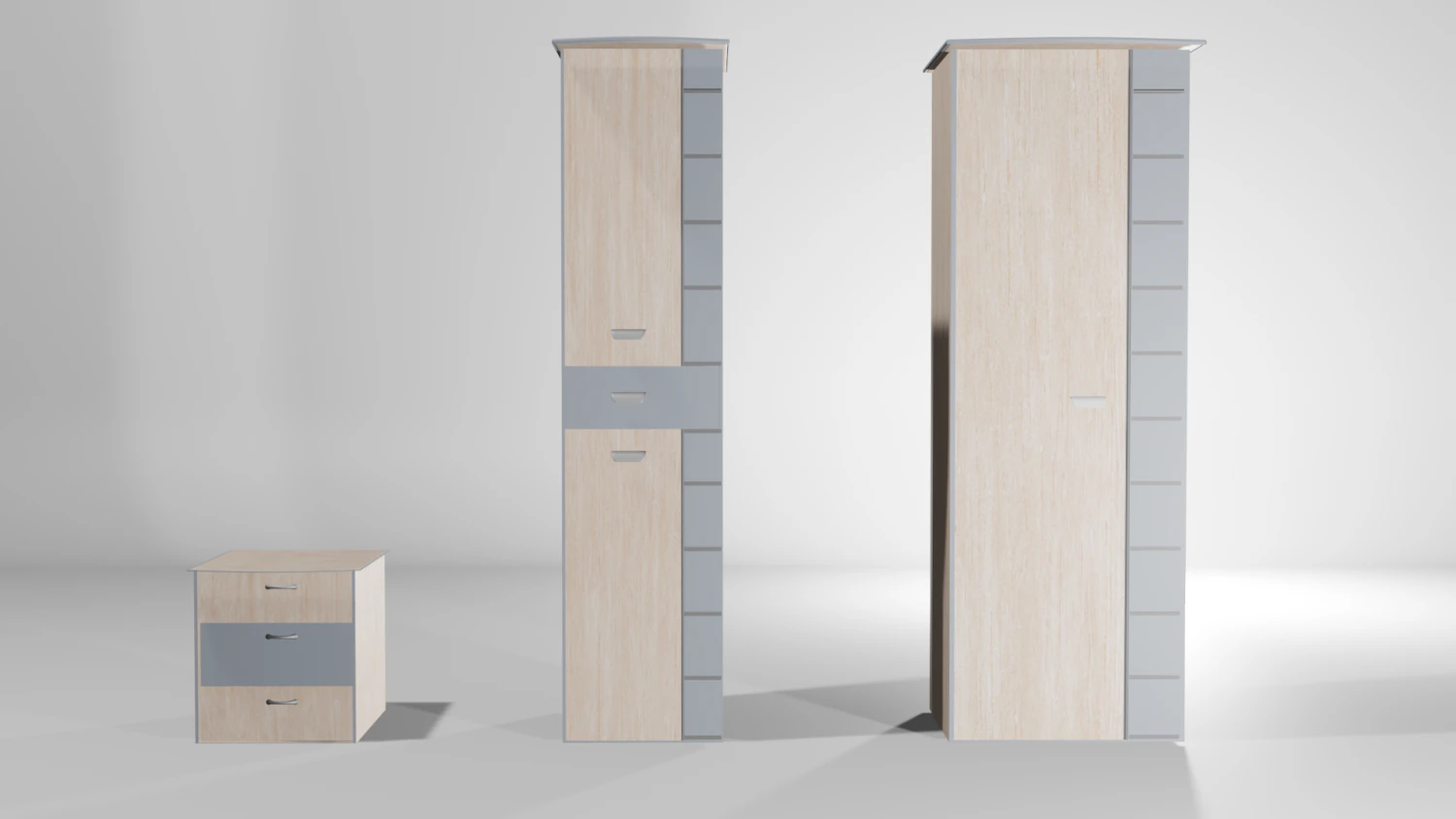 Decorative cabinets 3 in 1 Super pack 3D Model .c4d .max .obj .3ds .fbx .stl .blend 