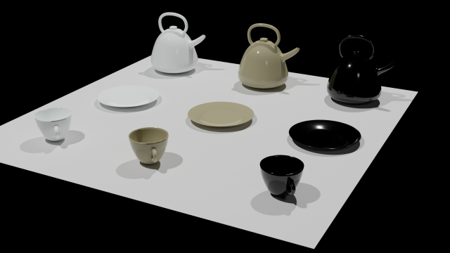 A set of dishes 3D 모델 .c4d .max .obj .3ds .fbx .stl .blend 