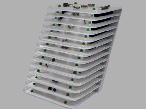 Многоэтажное здание гостиницы 3D Модель