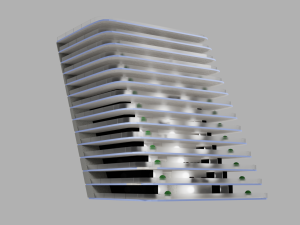 Hotel multi-storey building 3D Модель