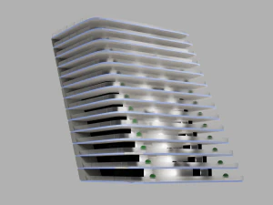 Hotel multi-storey building 3D Model