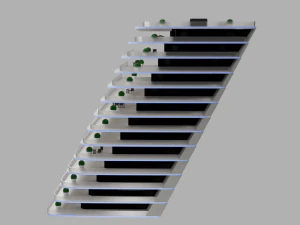 Hotel multi-storey building 3D Model