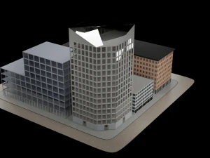 A set of skyscrapers buildings 3D Model