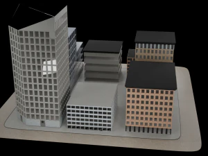 A set of skyscrapers buildings 3D Model