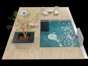 Swimming pool outdoor pool 3D Model
