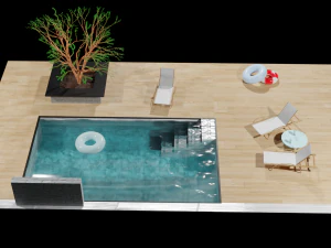 Swimming pool outdoor pool 3D Model