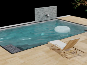 Swimming pool outdoor pool 3D Model