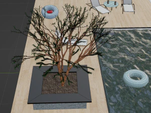 Swimming pool outdoor pool 3D Model