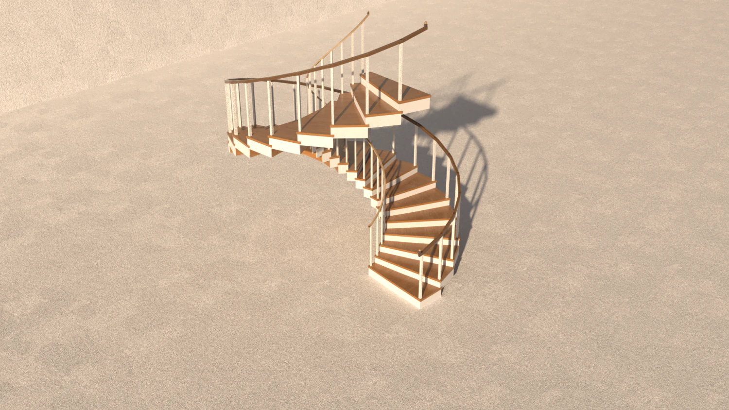 Staircase 3D Model .c4d .max .obj .3ds .fbx .stl .blend 