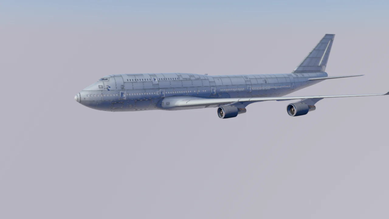 Boeing 747 3D Model .c4d .max .obj .3ds .fbx .stl .blend 