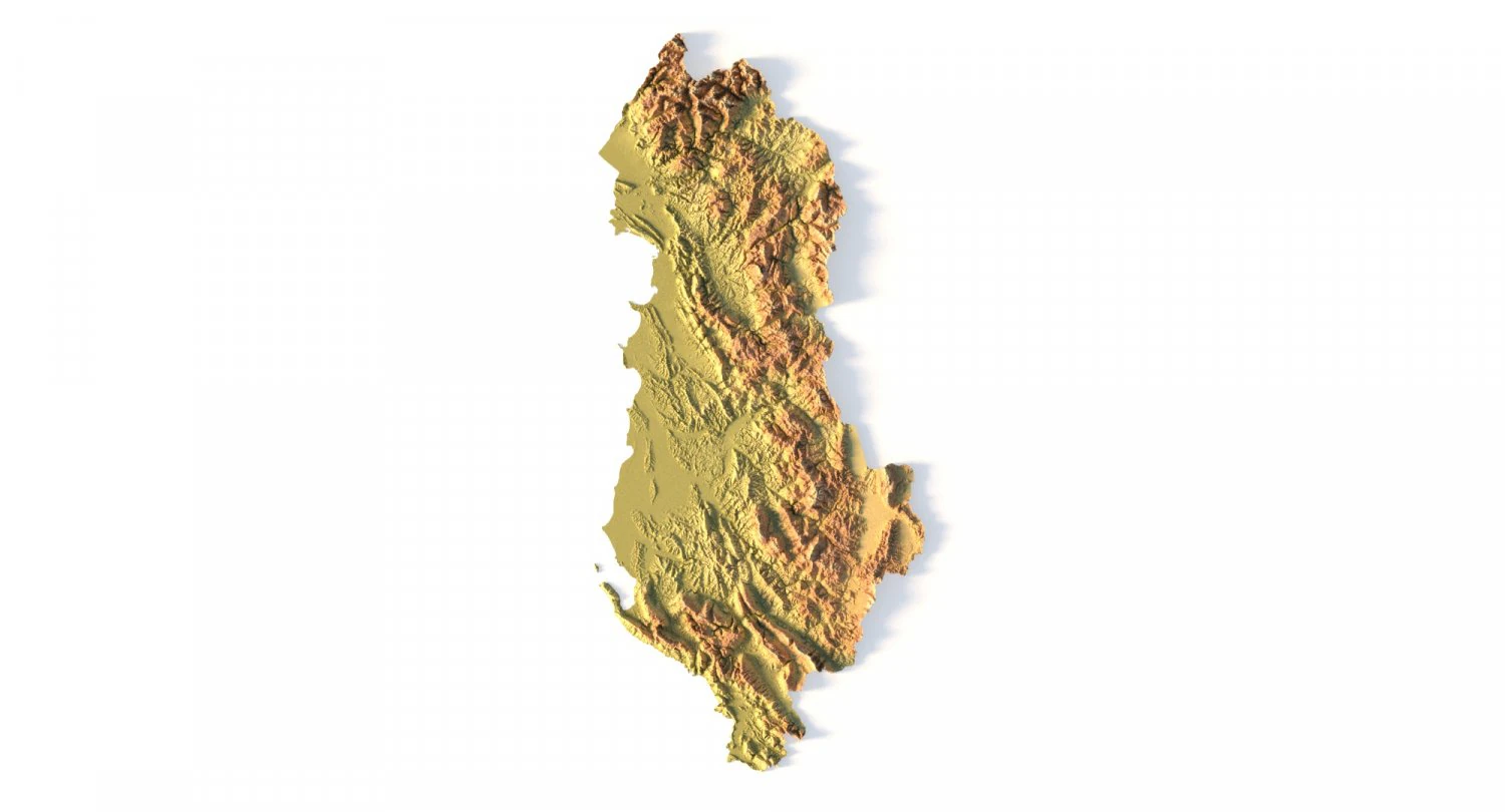 Albania STL 3D Print Model .c4d .max .obj .3ds .fbx .stl .blend
