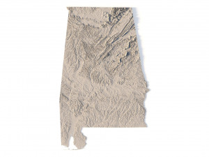 Alabama Topographic Map STL Model 3D 打印模型