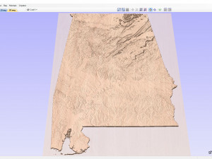 Alabama Topographic Map STL Model 3D 打印模型