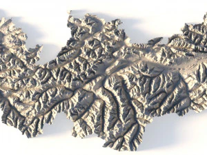 Austria Terrain for CNC Printing and Design 3D Print Model