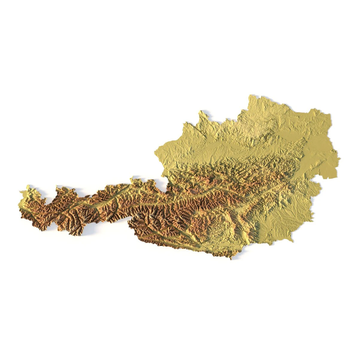 Austria Terrain for CNC Printing and Design 3D Print Model .c4d .max .obj .3ds .fbx .stl .blend 