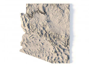 Arizona Map Topographic STL Model 3D Print Model