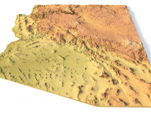 Arizona Map Topographic STL Model Model do druku 3D