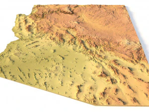 Arizona Map Topographic STL Model 3D Print Model