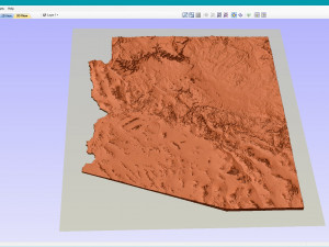 Arizona Map Topographic STL Model Model do druku 3D
