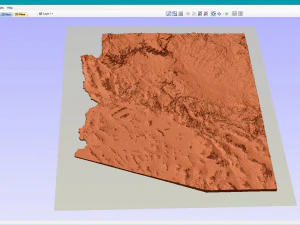 Arizona Map Topographic STL Model 3D Print Model