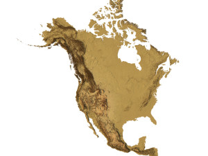 North America without Greenland STL 3D Print Model