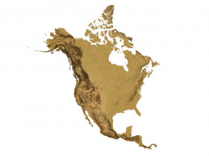 North America without Greenland STL 3D Принт Модель