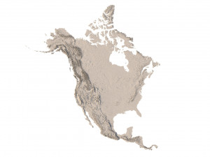 North America without Greenland STL 3D Принт Модель