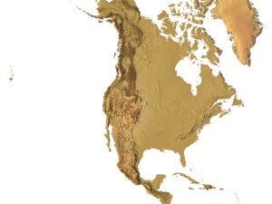 그린란드 STL과 북미 3D 프린트 모델