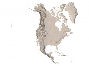 North America with Greenland STL 3D Принт Модель