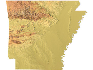 Arkansas Topographic Map STL Models 3D 프린트 모델