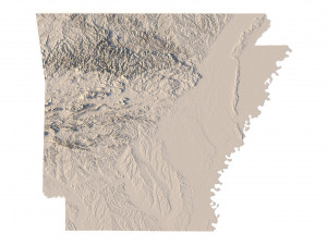 Arkansas Topographic Map STL Models 3D Baskı Modeli