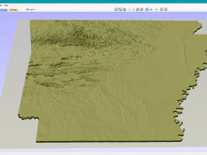 Arkansas Topographic Map STL Models 3D Print Model