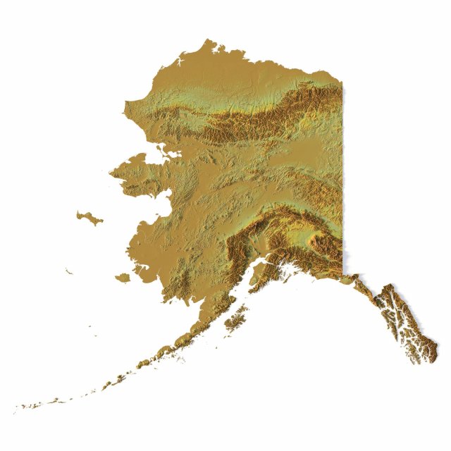 State of Alaska STL 3D Print Model .c4d .max .obj .3ds .fbx .stl .blend 