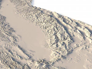 Topographic California Map STL Model 3D Print Model