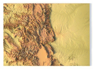 Mod&egrave;le STL topographique de carte du Colorado Modèles 3D en vedette